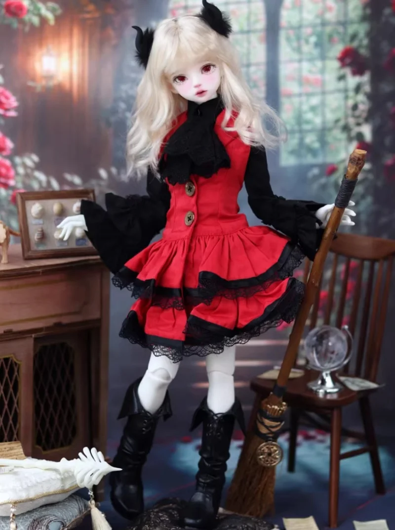 

Одежда для кукол BJD - подходит для размеров 1/3 и 1/4, в ретро-стиле. Платье с длинными рукавами. Аксессуары для кукол