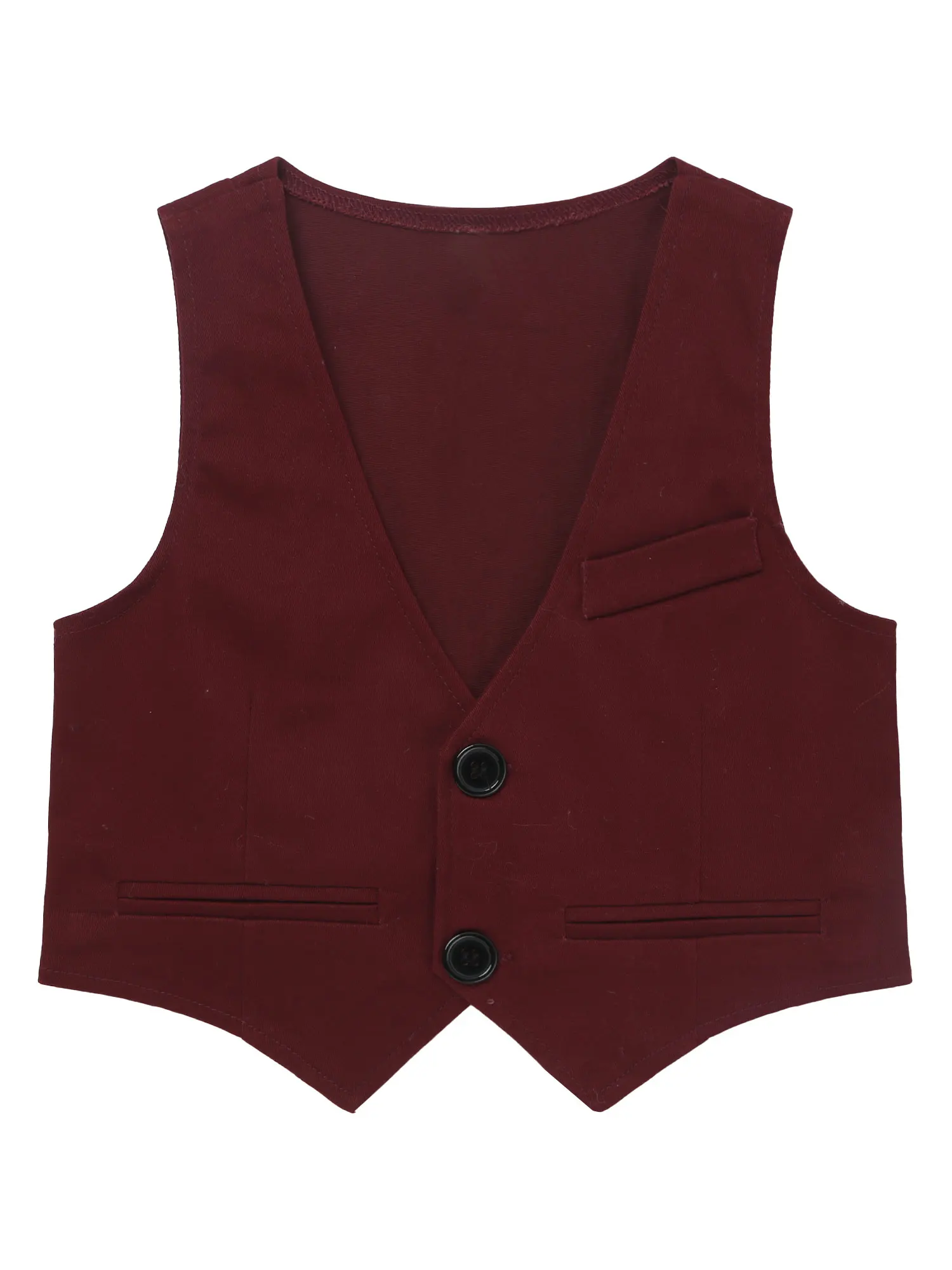 Kids Jongens V-hals Single-Breasted Vest Mouwloos Vest Voor Bruiloft Verjaardag Party Kostuums Vest Doop Slijtage Formele Kostuum