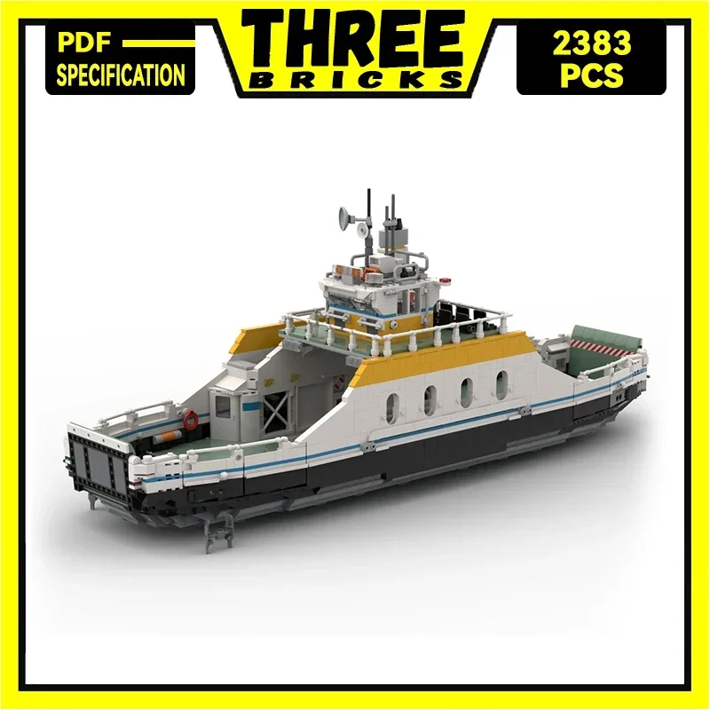 Moc Building Bricks Urban Port Ship Model Medium Sized Car Ferry Technology Modular Blocks Gift Christmas Toys DIY Sets Assembly