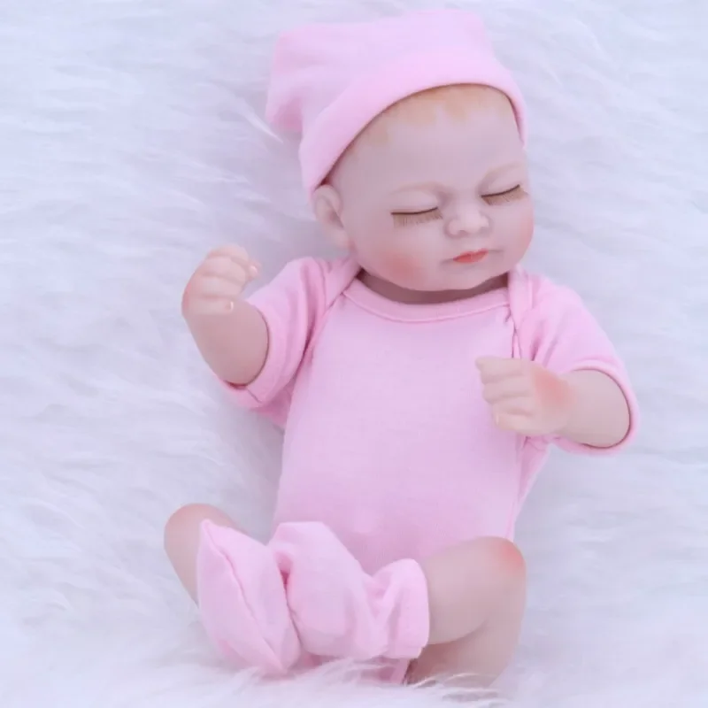 

10-inch Fashion Lifelike Reborn Baby Doll with Eyes Closed Bathing Doll Nursery Doll Baby Early Education Toys Photography Props