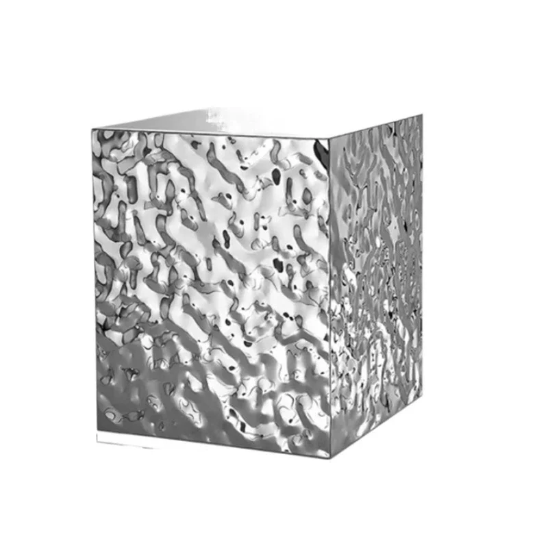 

Water ripple stainless steel coffee table floor modern simple small apartment light luxury model room living room sofa side tabl