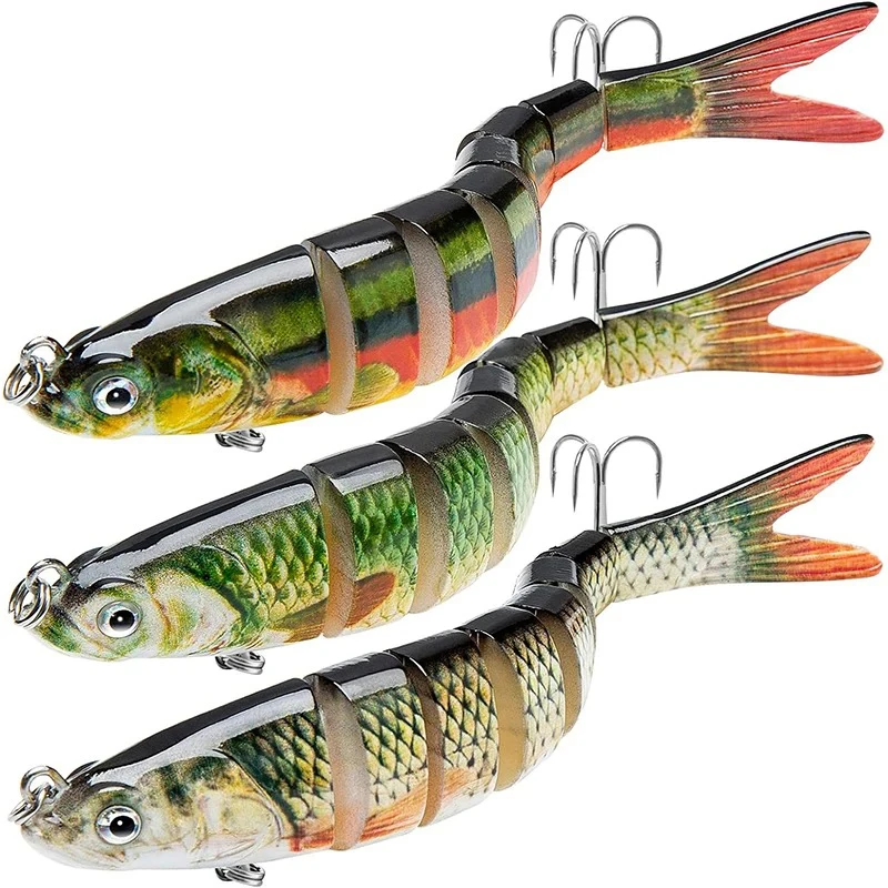 Bass Fishing Lure MultiJointed Swimbait Lifelike Fishing Bait with Hooks 8-Segment Artificial Bait Hard Lure Fishing Accessories