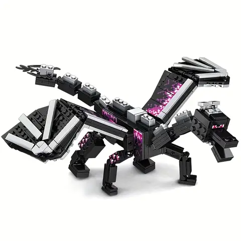 246 Uds. Bloques de construcción modelo de película Black Pixel Dragon, regalos de Halloween, regalos de Navidad, regalos de cumpleaños