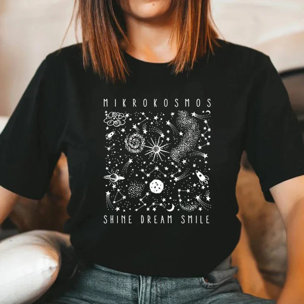 Mikrokosmos-camisetas gráficas Shine Dream Smile, camiseta parpadeante Starlight, camisetas de manga corta para mujer, regalo para fanáticos de la música Kpop