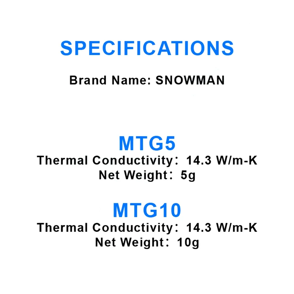 5/10g Syringe MTG5/MTG10 Thermal Conductive Grease Paste 14.3W/mk for AMD Intel Processor CPU Heat Sink