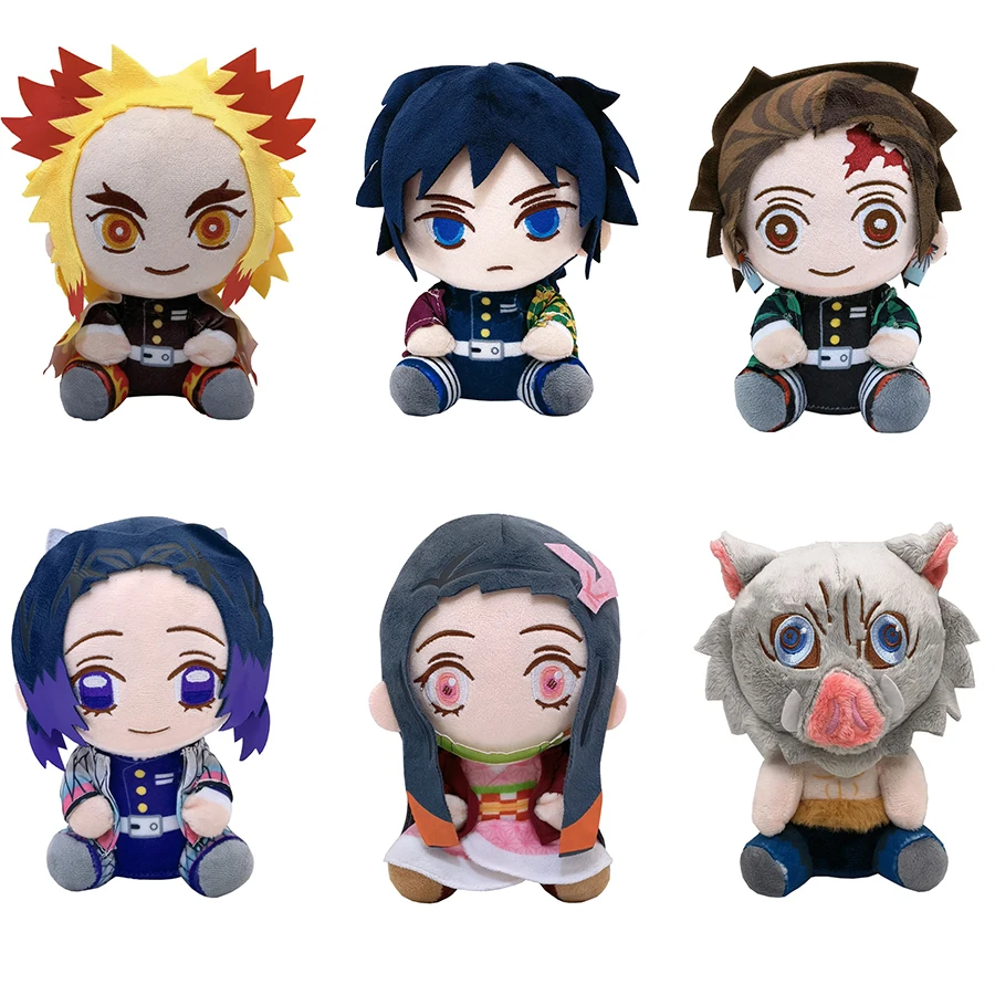 

Demon Slayer manga peripheral plush toys, Kamado Tanjirou, TomiokaGiyuu Kochou Shinobu plush toys, suitable for placing at home