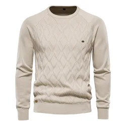 2024 Winter High Quality Men sweater concise style knit men pullover knitwear winter crew neck knitted cotton sweater men