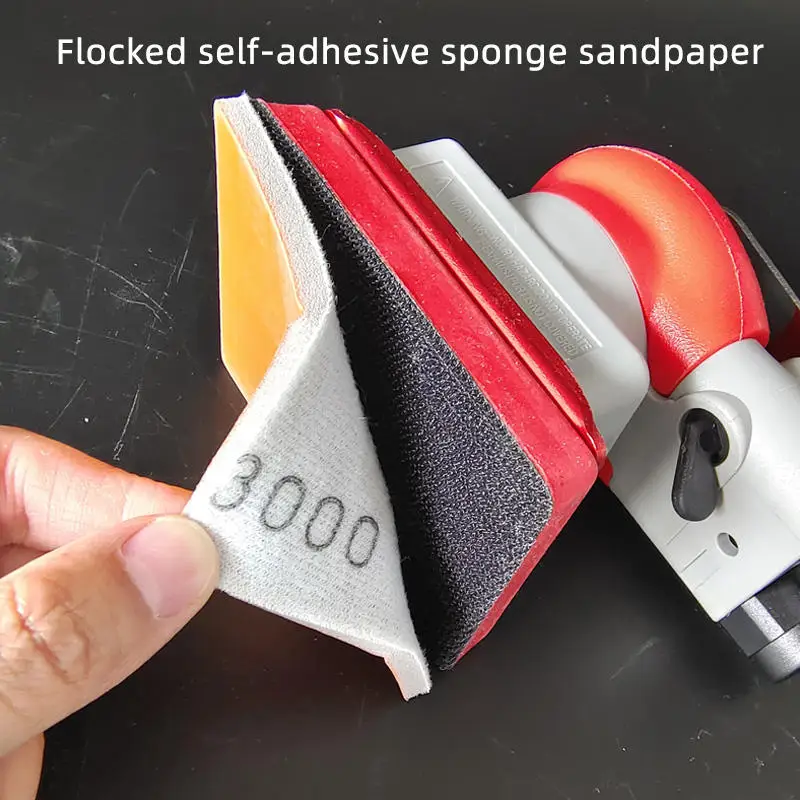

75/100mm Rectangular orange sponge sandpaper suitable for small square sanders, Kingmax polishing, and beauty atpro