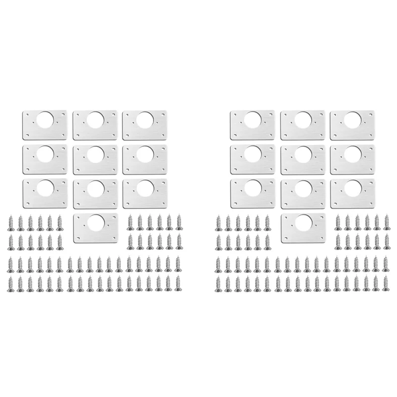 

SYW-20Pcs Hinge Repair Plate For Cabinet Furniture Drawer Stainless Steel Door Panels Table Base Hinge Cup Repair Board