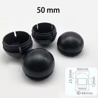 4pcs Spherical Head Black Plastic Round Head Tube Hole Plugs Chair Leg Caps Insert Plugs Floor Protector Furniture Bottom Covers - Image 14