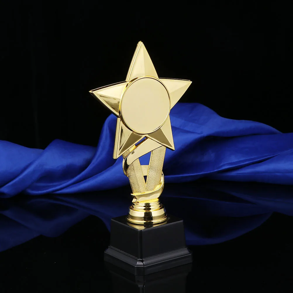 

2pcs Plastic Award Trophy Kids Sports Competition Prize Mini Golden Baseball Trophies Lightweight Study Commemorative Souvenir