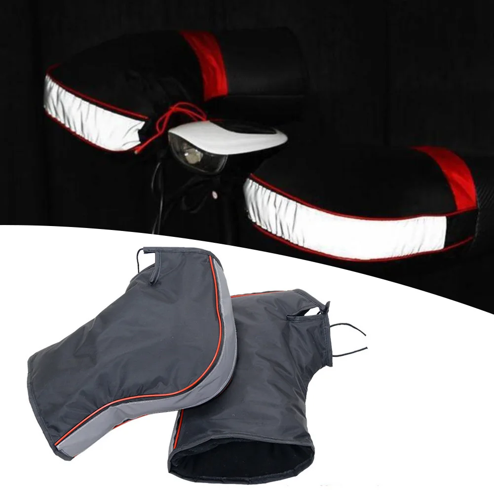 

Motorcycle Handlebar Mittens Hand Cover Warmer Waterproof Motorbike Handlebar Muffs Gloves Thick Plush