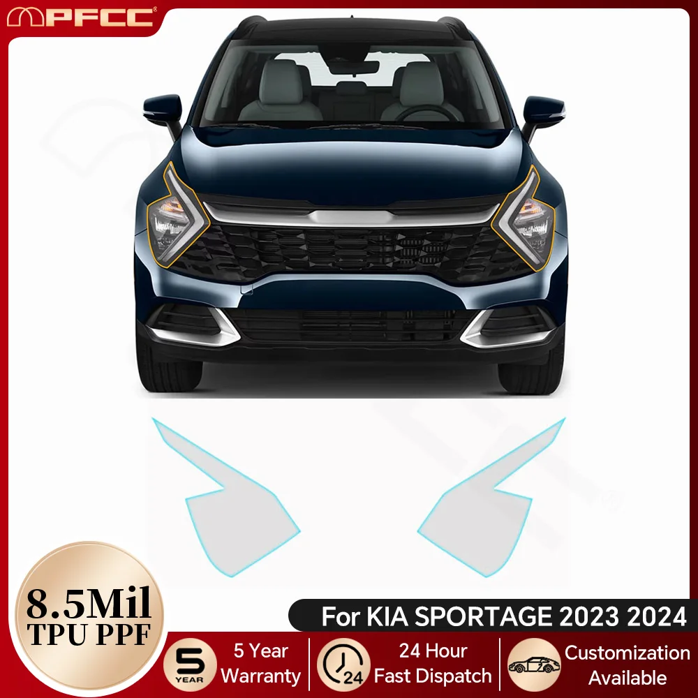 

For KIA SPORTAGE 2023 2024 Headlight Rearview Door Sills Triangle Clear TPU Paint Protection Film Pre-cut PPF Anti-Scratch Kit