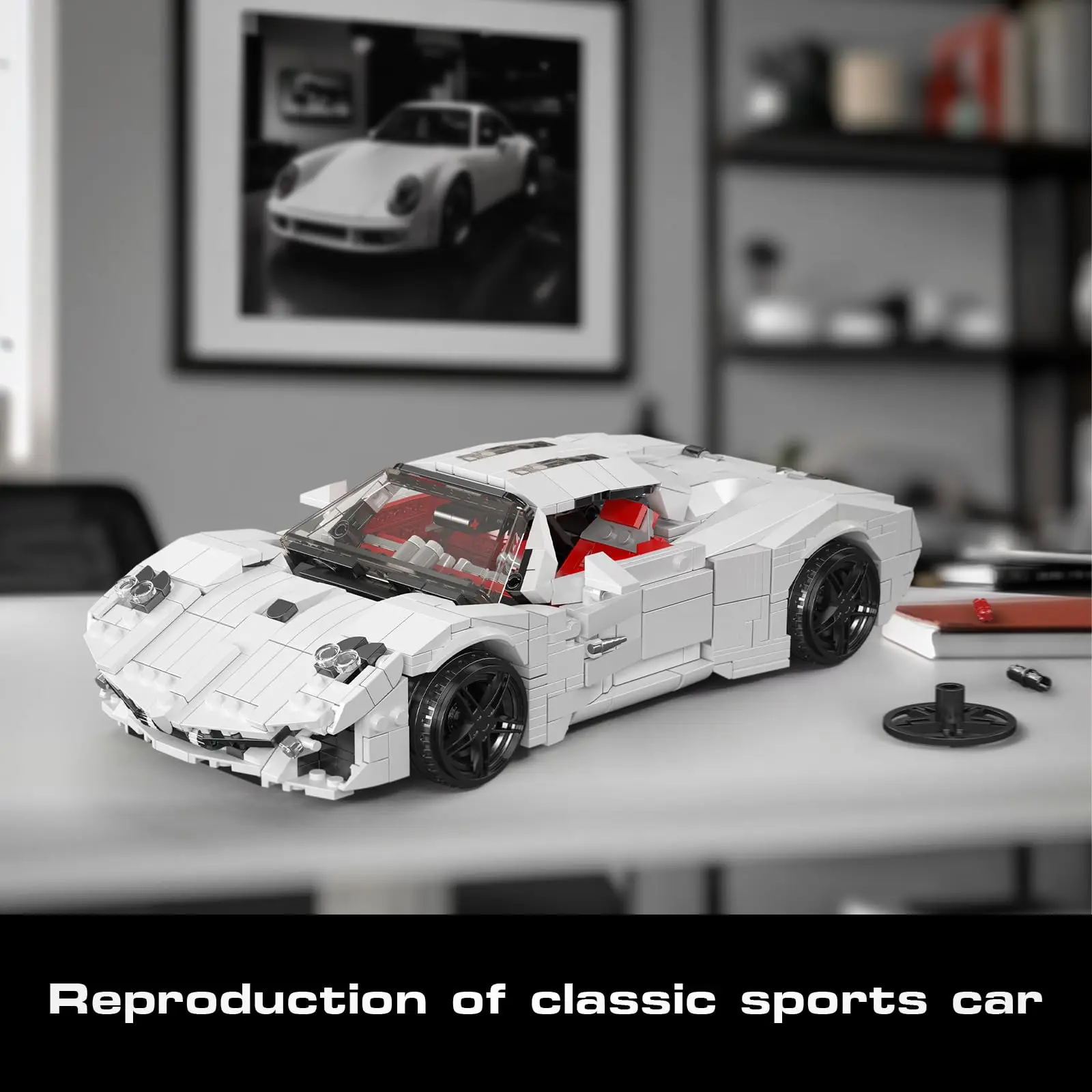 Mould King 10196 Kit de blocs de construction de voiture de sport classique (1423 pièces) - Modèle à l'échelle exotique STEM Cadeau pour constructeurs et collectionneurs adultes