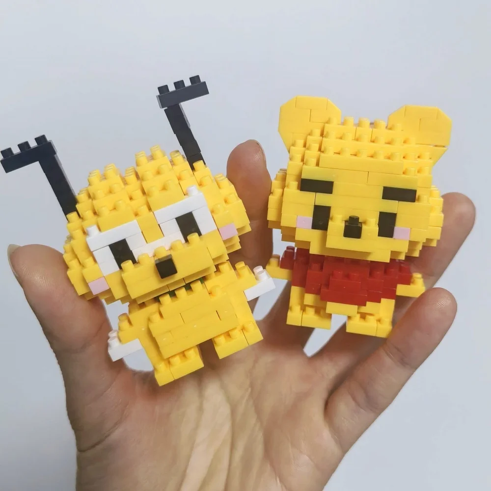 Disney LinaBell Building Blocks Anime Winnie Cartoon Mini Action Children\'s Figures Blocks Bricks Assemble DIY Toys Gift