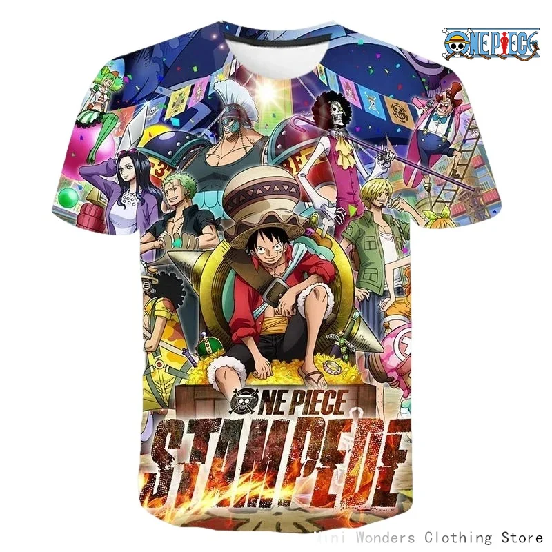 

One Piece Boys' T Shirt Anime T-shirts Boy Loose T-shirts Kids' Tops Children Clothing Summer Men's Short Sleeve Casual Tees