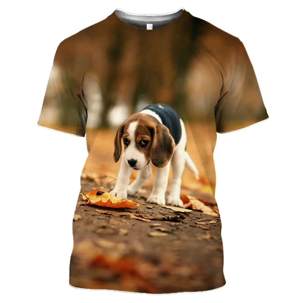 Men's T-Shirts Funny Animal Beagle Graphic 3D Dog Print T shirt Man Women Short Sleeve O-neck Kid Tee Top Oversized Men Clothing