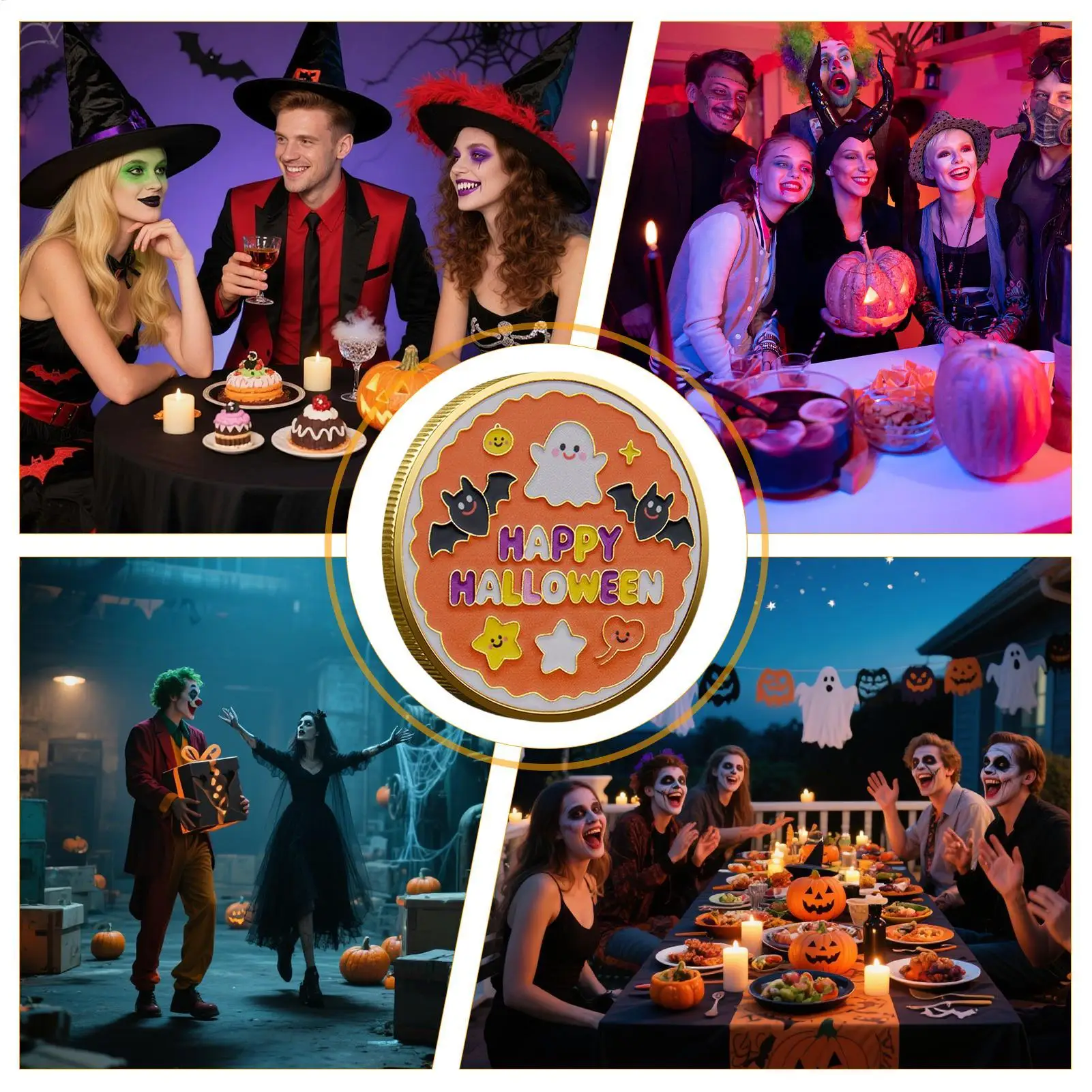 عملة الهالوين القابلة للجمع، عملة تحدي تذكارية للهالوين، تذكار تذكارية قابلة للجمع، ديكور احتفالي للأصدقاء