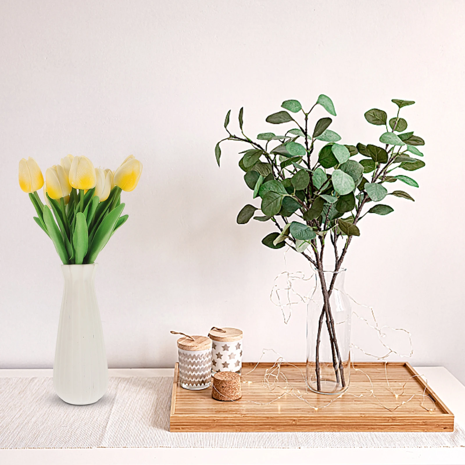 

10 Pcs Simulation Tulip Office Decoration Artificial Flowers Real Touch Washable Fake Bouquet Iron Wire Home