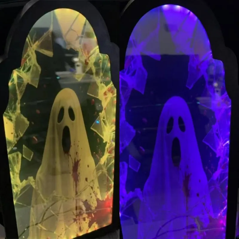 

Ghost Mirror Bluetooth Halloween American Ornament Color Halloween Easter Gift Craft Pendant Party Travel Home Decoration 25 New