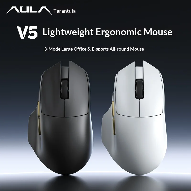 Aula V5 Lightweight Bluetooth Wireless Mouse Ergonomic Right Hand Gaming Mouse For Computer Gaming And Daily Office Work