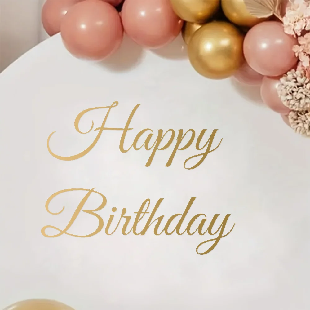 2 Linien/1 Set Individuelle Geburtstags-Party-Hintergrund-Vinyl-Aufkleber, Wasserfeste Personalisierte Namen-Zitat-DIY-Wandspiegel-Aufkleber, Universell