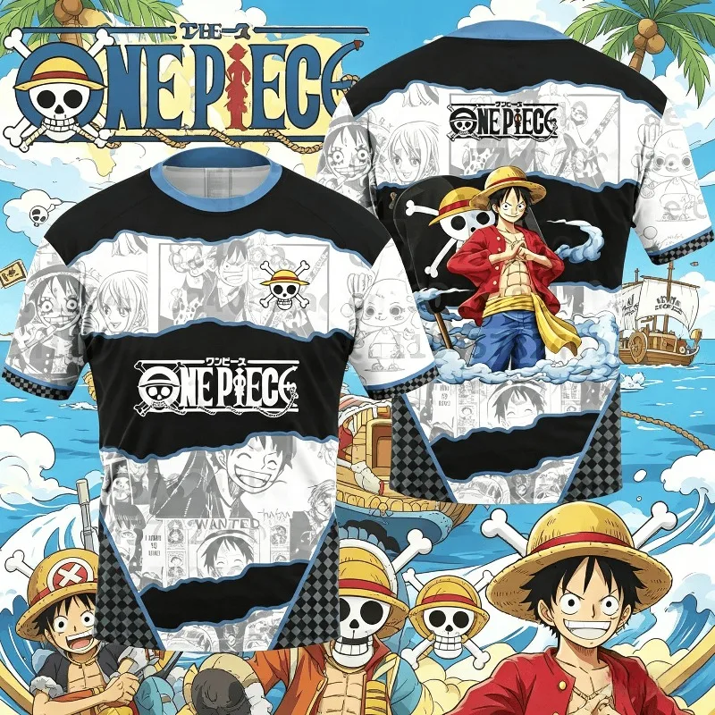 2026 One Piece Graphic T-shirt Japanese anime football jerseys Sports Dry Quickly Men's T-Shirt Children's Clothing Tee Woman