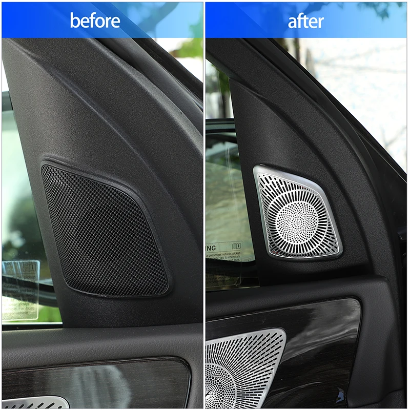 لمرسيدس بنز GLE GLS الفئة W167 V167 X167 2020-2022 باب السيارة A-عمود مكبر الصوت مكبر صوت غطاء تزيين ملصق #2