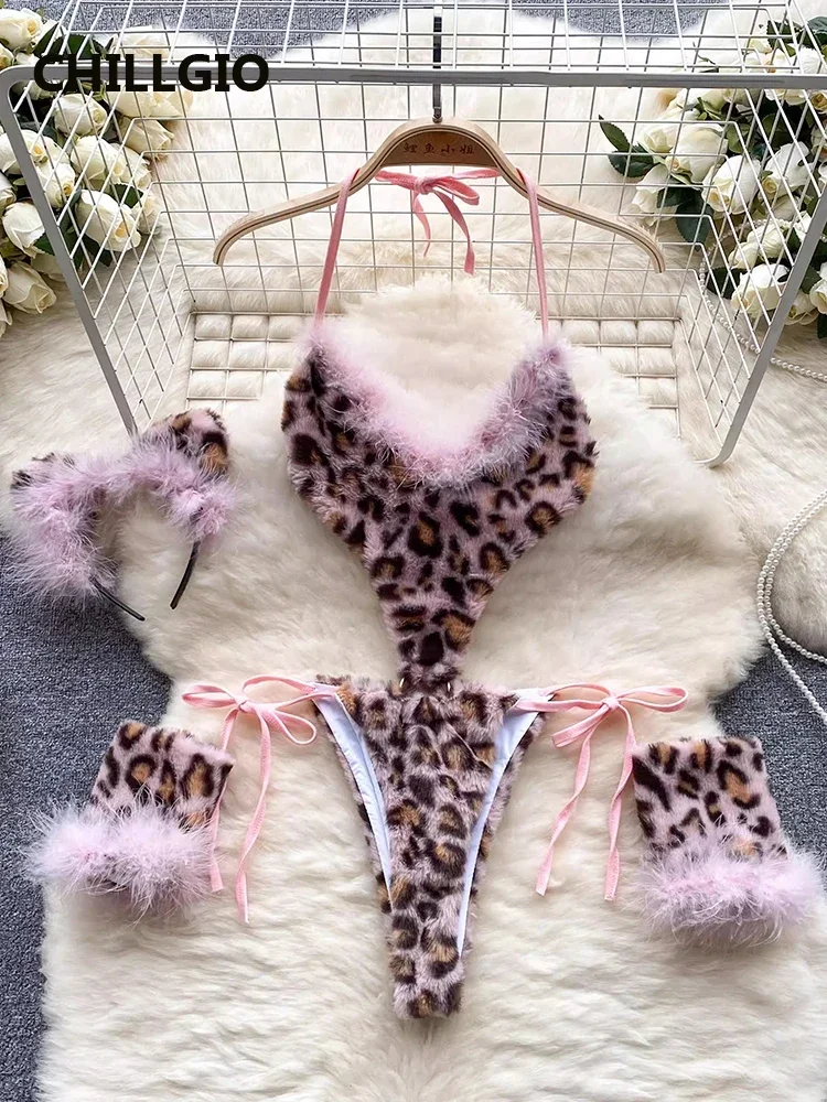 

Women Leopard Print Velour Bodysuits Fashion One Piece Combination Catsuits Halter Vintage Bodycon Sexy Onesie Lingerie