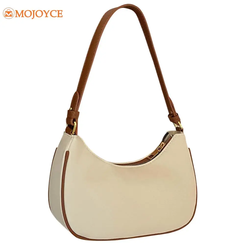 Korean PU Leather Armpit Bags Fashion Solid Color Handbag High Capacity Soft Underarm Bag Women Waterproof Crescent Shoulder Bag