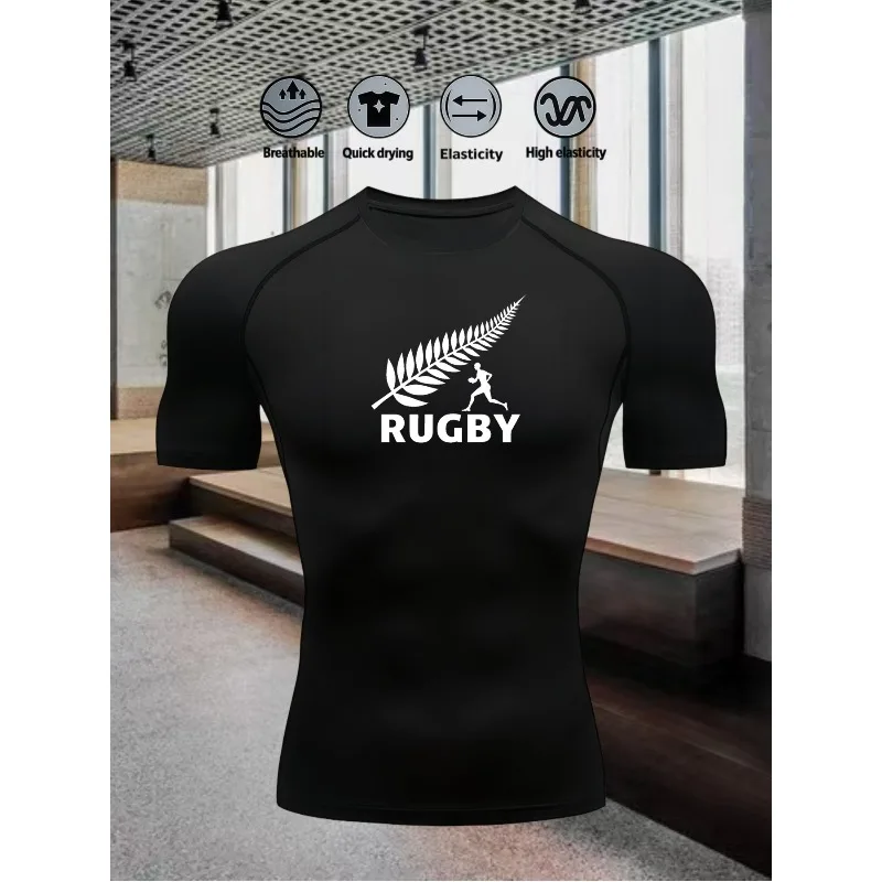 

Sports Compression Quick-dry for Menshort Sleeve T-shirt for Gym Workout Running and Outdoor Hiking Sweat Absorbing Tight Fit