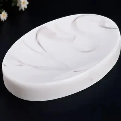 

Premium Marble Effect Soap Holder Non-Porous Resin Soap Dish for Shower Sink Or Countertop Minimalist Bathroom Decor Essential