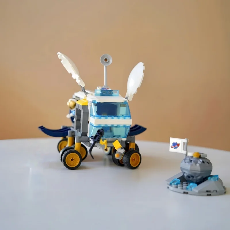 Outer Space The Moon Rover Model Building Blocks Creative City Probe Vehicle Astronaut 60348 Assemble Bricks Kid Toys Adult Gift