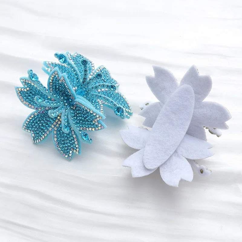 1pcs Colorful Rhinestone Double Butterfly Flower Brooch Women's Outing Travel Clothing  DIY Accessories