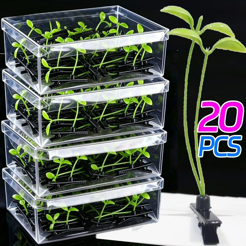 Lustige Haarspange mit einfachen grünen Sprossen und Gras – Süße Pflanzen- und Bohnen-Haarspangen für koreanische Frauen und Mädchen – Haarschmuck-Geschenke