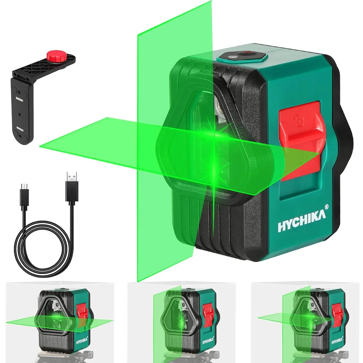 

360° Self-Leveling Green Laser Level with Dual Heads, 150 Ft Range for Construction and Home Projects