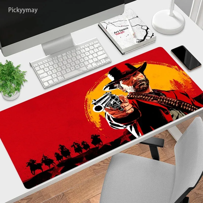 MINISO Red Dead Redemption Gaming Mat XXL PC Gamer Accessories Large Mouse Pad Mouce and Keyboards Office Desk Mat for Computer