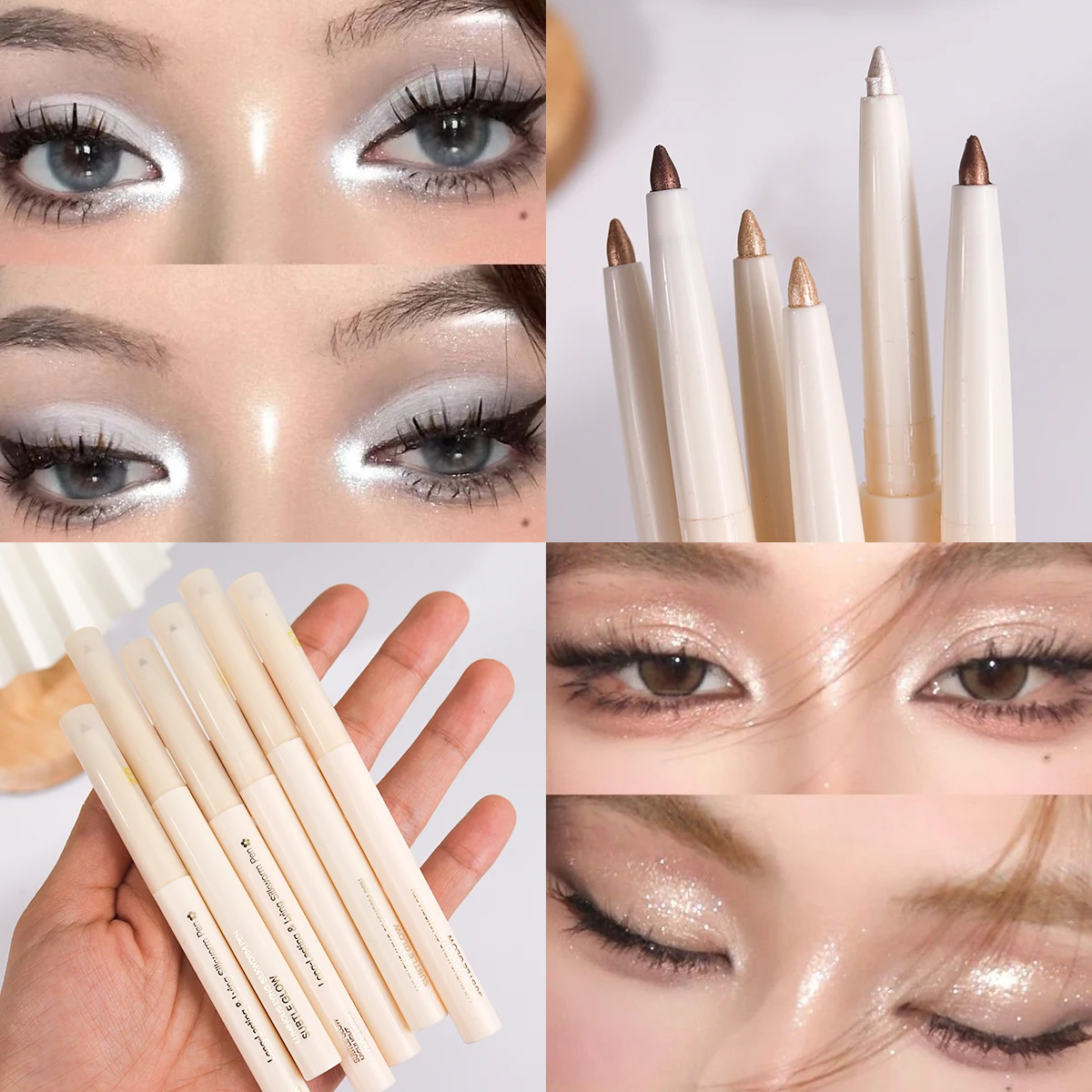 1PC Brightening, Color Rendering, Pearlescent Matte, Light Texture, Highlighter, Lying Silk Pen, Ideal Holiday Gift Series