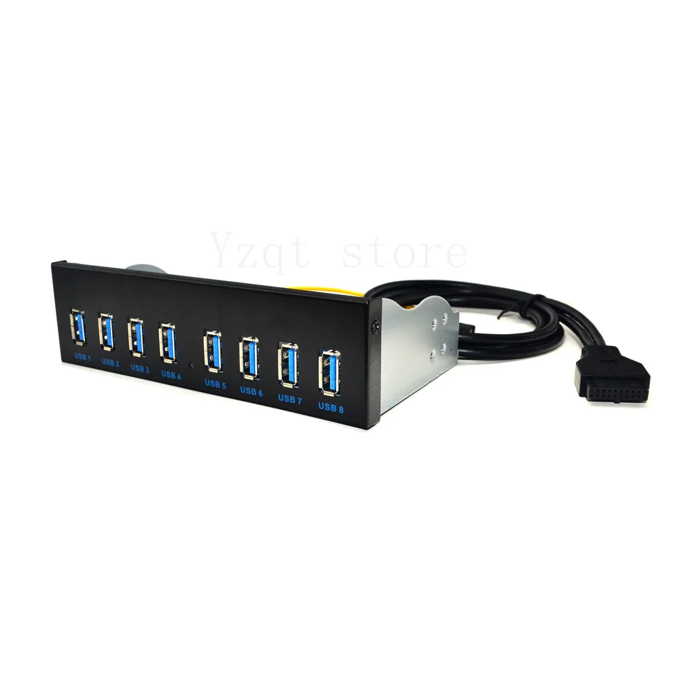 Free shipping USB3.0 optical drive front panel 7 ports 19 pins to 8 ports USB3 hub HUB renovation old chassis