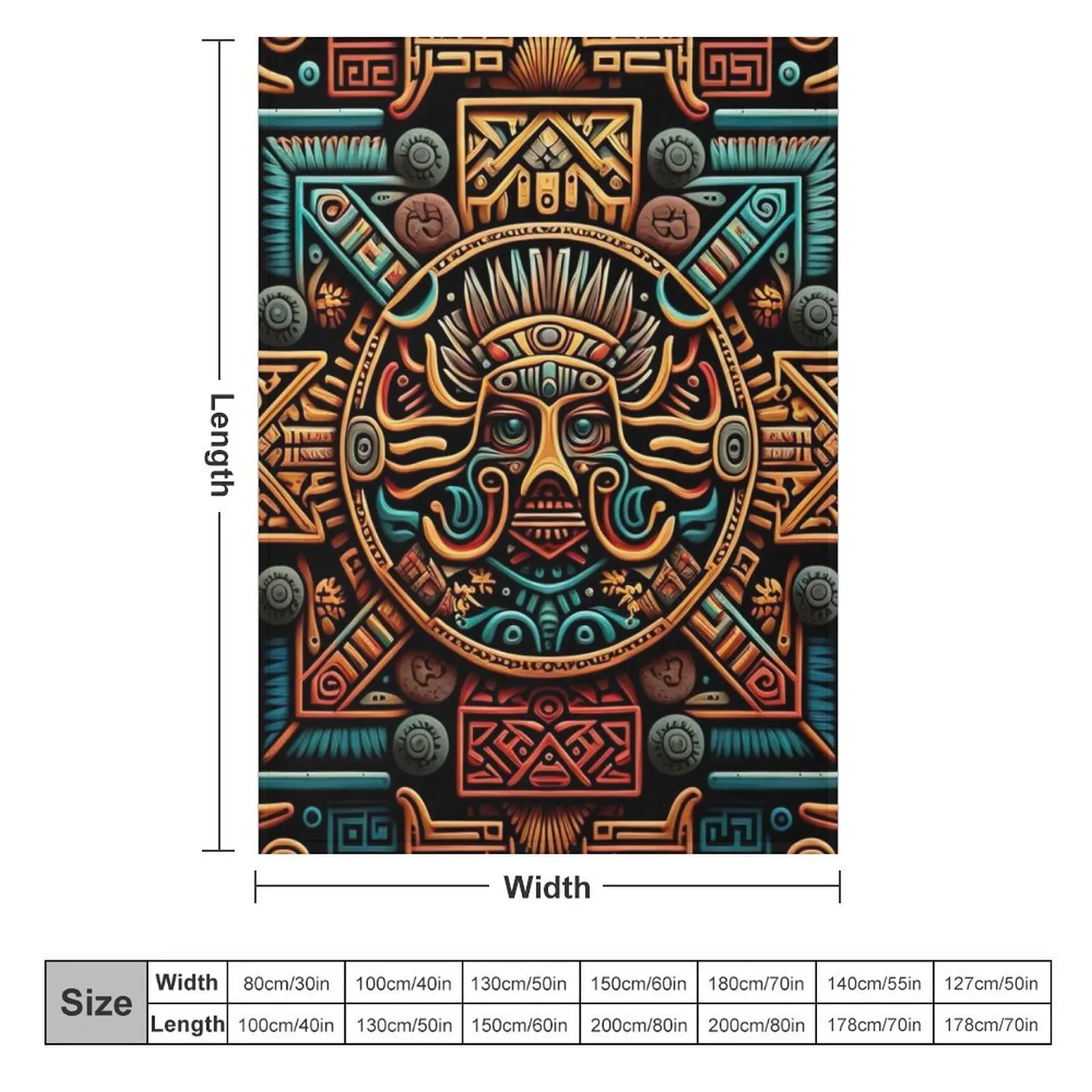 Mayan Art Pattern - Classical Mesoamerican History & Mythology Throw Blanket Soft Beds Hairys Sofa Blankets