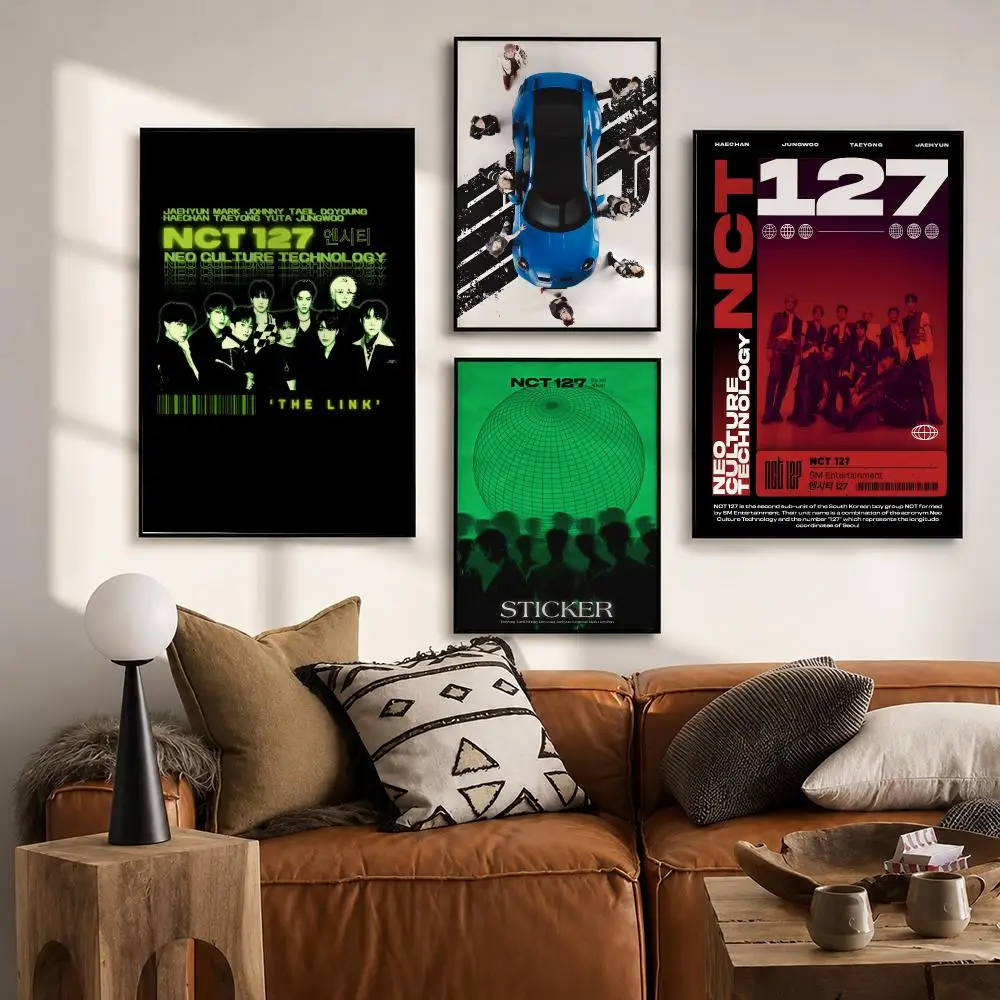Kpop Boy Group NCT 127 Poster HD poster wall art self-stick no-residue for home cafe office great gift