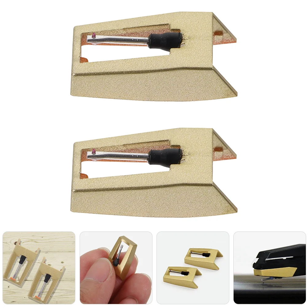 

2 Pcs Stylus Cartridge Turntable Record Player Needle Universal Needles Vintage Replacement for Phonograph