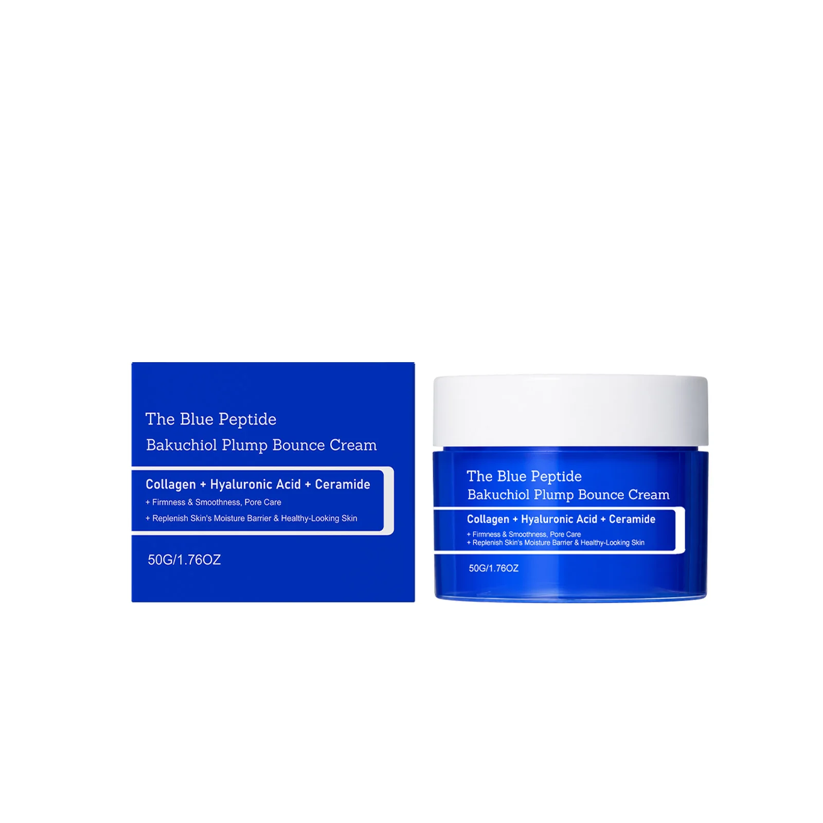 Blue Peptide Bounce Cream Firming Hydrating Plumping Long Lasting Moisturizing Boosting Elasticity Mild Not Irritating Skin Care