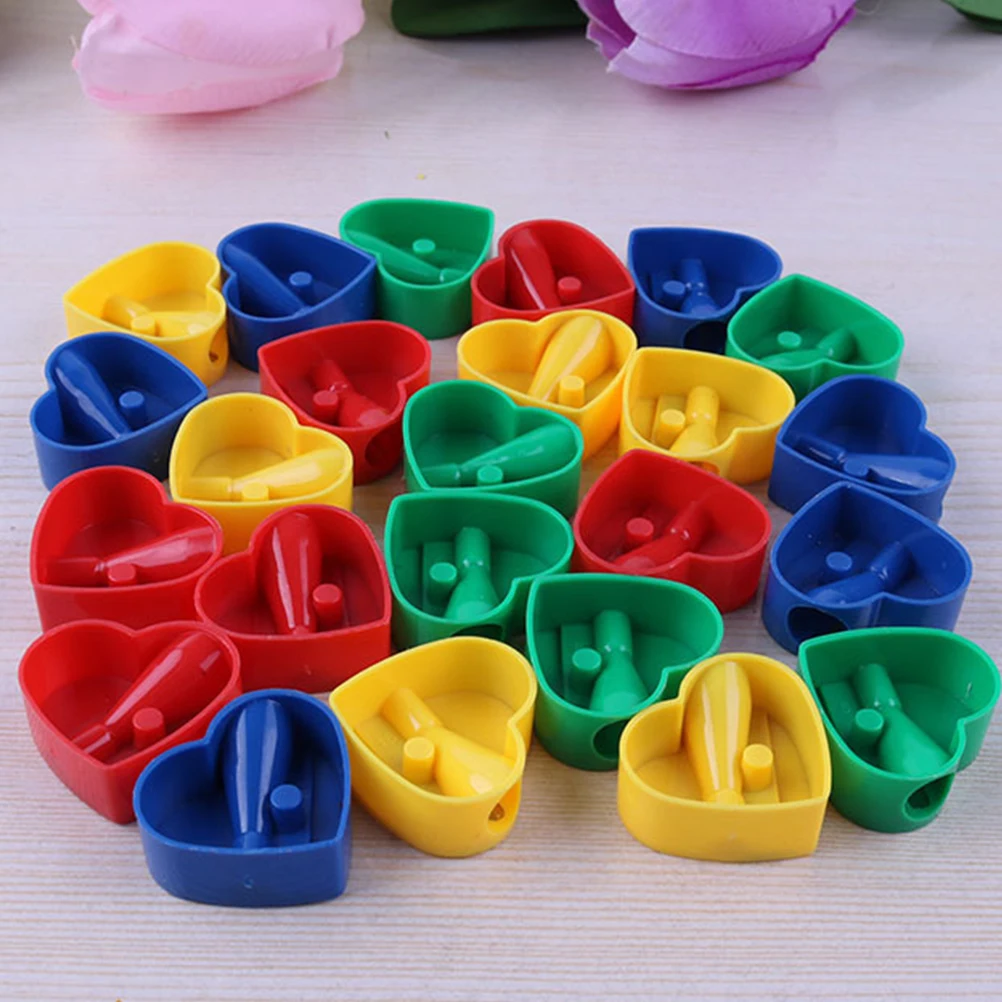 

60pcs Heart Shaped Pencil Sharpener Single Hole Compact Lightweight Plastic Stationery Travel Makeup Pencil Sharpeners Student