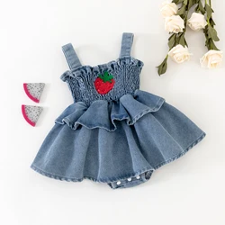 Strawberry Pattern Baby Girl Romper Carrier Onesie Infant Clothing Comfortable Soft Fabric Baby Clothes