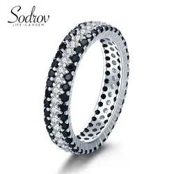 SODROV-anillo negro para mujer, accesorios góticos de tendencia al por mayor, anillos de joyería para mujer, novia, banda de boda, joyería de regalo para mujer