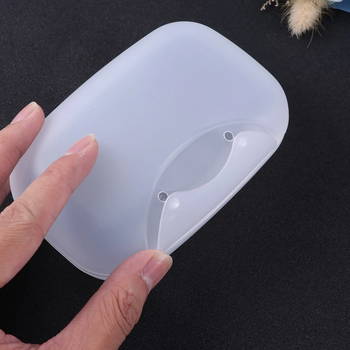 

2pcs Double Hole Soap Box Transparent White Large Size Portable Travel Gym Bag NonSlip Extend Soap Life Bathroom Dish Container