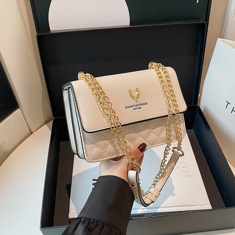 

Advanced diamond grid line women's bag new 2025 single shoulder crossbody bag women's light luxury chain small square bag