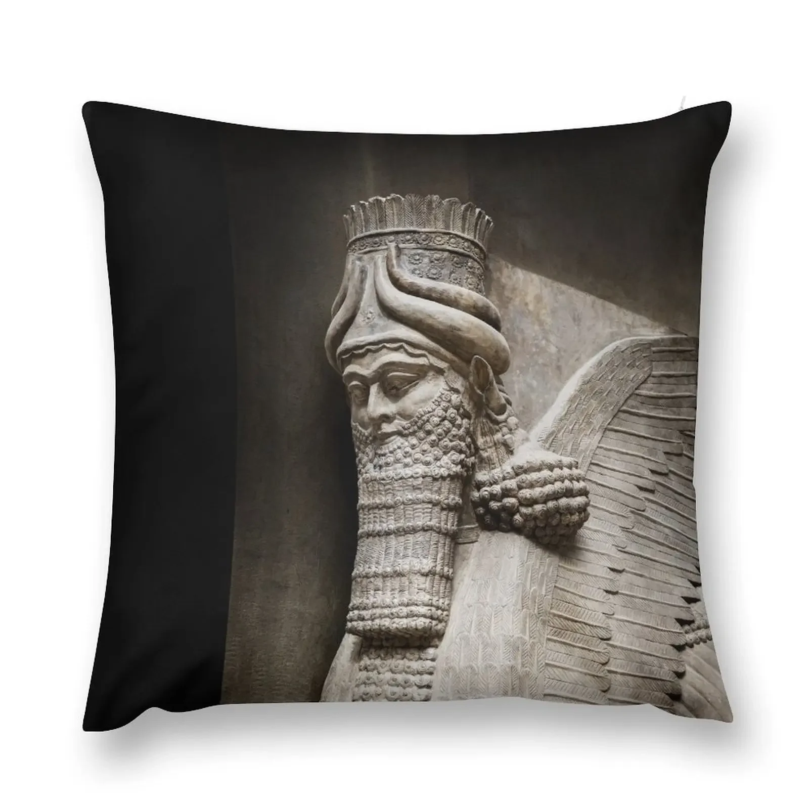 Assyrian Human-headed Winged Bull Throw Pillow Cushions Home Decor home decor items pillow