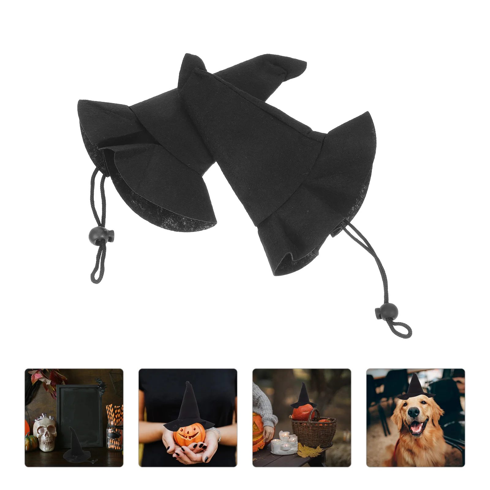 

2 Pcs Halloween Pet Decor Nonwoven Fabric Party Accessory Costume Small Wizard Hat Halloween Decor Kids Adult